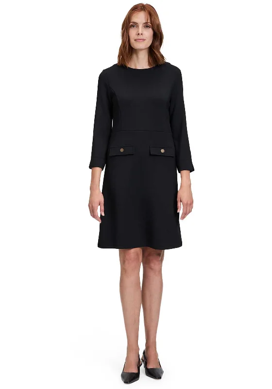 Betty Barclay Jersey Button Aline Dress, Black