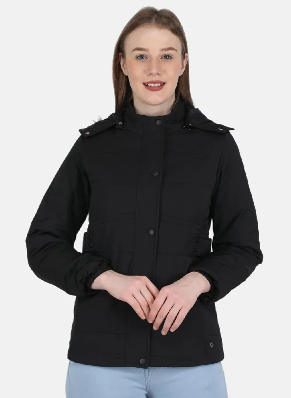 Women Black Solid Jacket