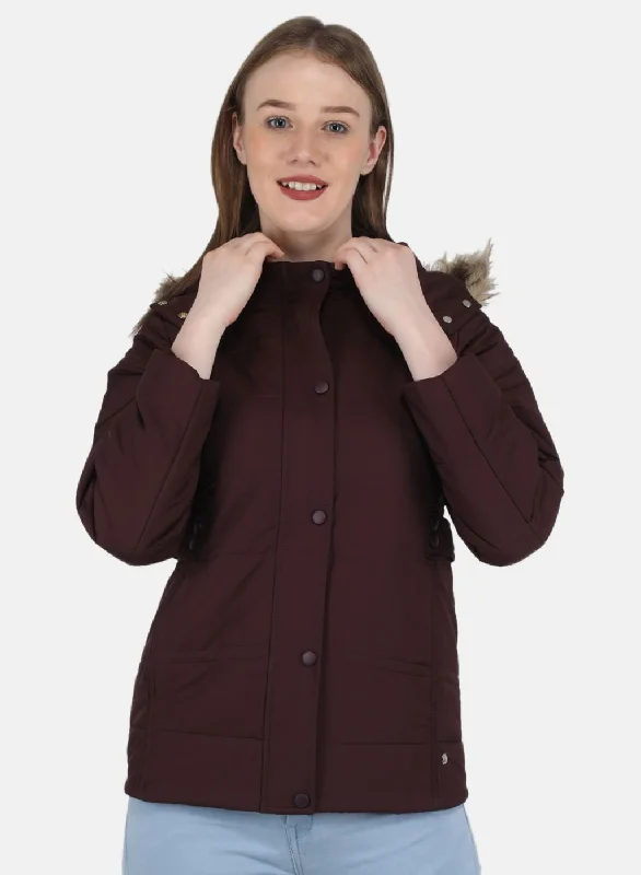 Women Purple Solid Jacket