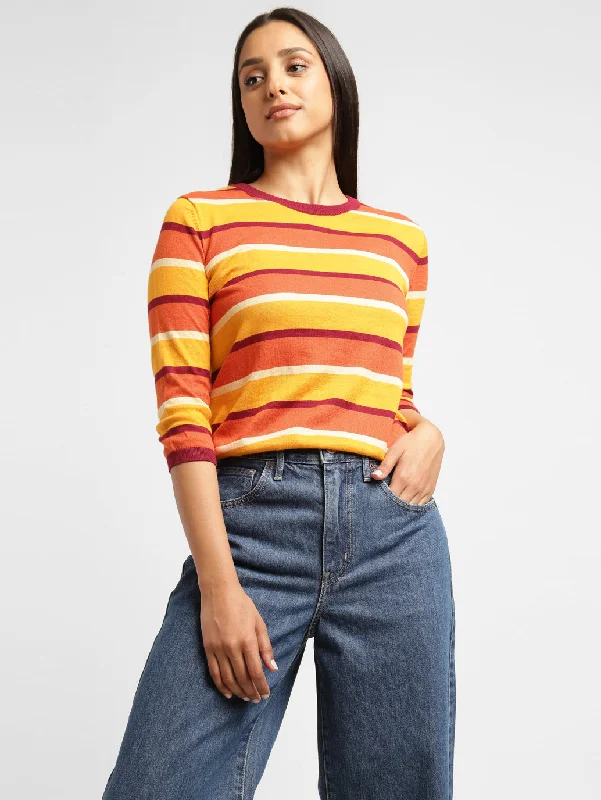 Women's Striped Crew Neck T-shirt